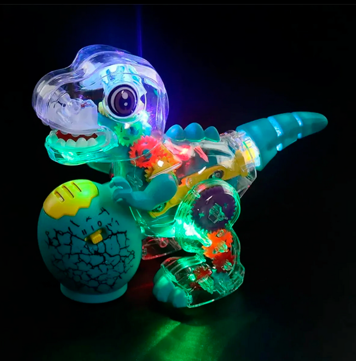 Dinosaurio Transparente Musical con Luces y Movimiento