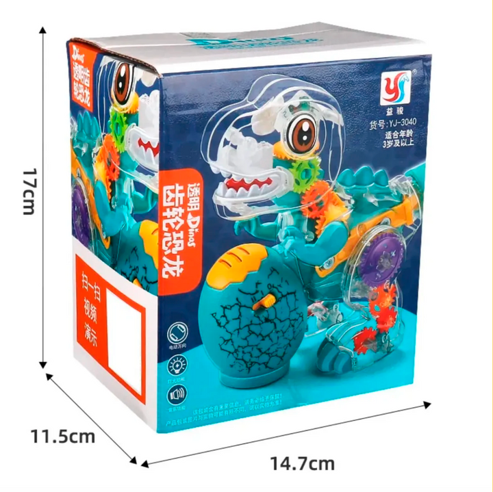 Dinosaurio Transparente Musical con Luces y Movimiento