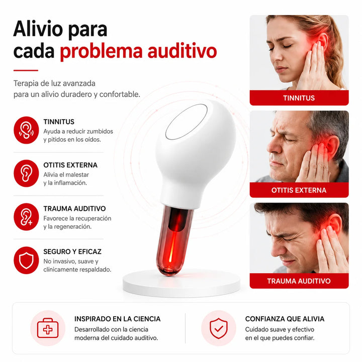 Dispositivo para oidos con terapia de luz