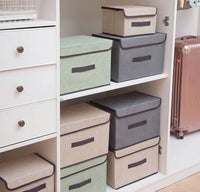 Cajas Organizadoras De Tela Plegables Con Tapas