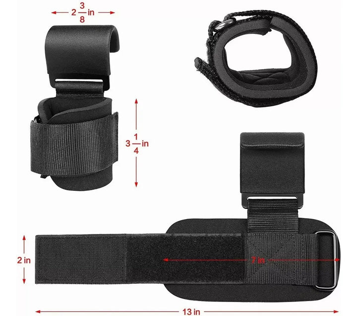 Straps Ganchos de acero para levantamiento de pesas - Muñequeras Gym