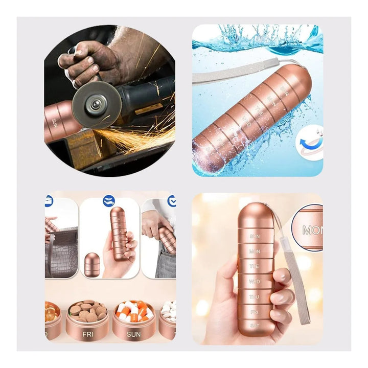Pastillero semanal portátil impermeable