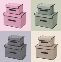 Cajas Organizadoras De Tela Plegables Con Tapas