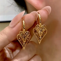 Pendientes con Diseño de Corazón Doble