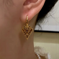 Pendientes con Diseño de Corazón Doble