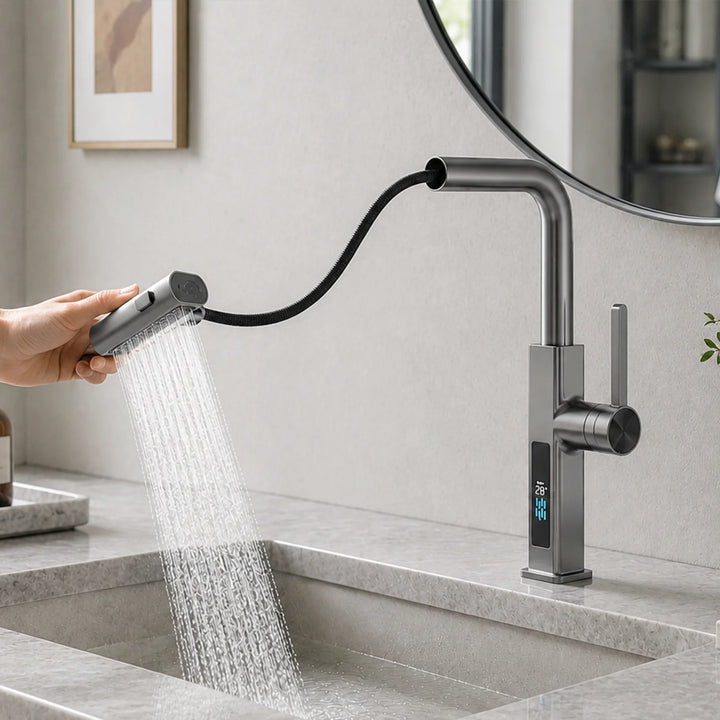 Grifo de cocina con cascada extraíble
