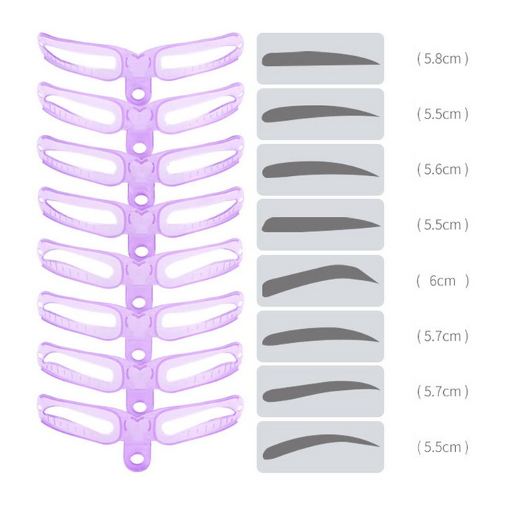 3 Plantillas para cejas 8 en 1