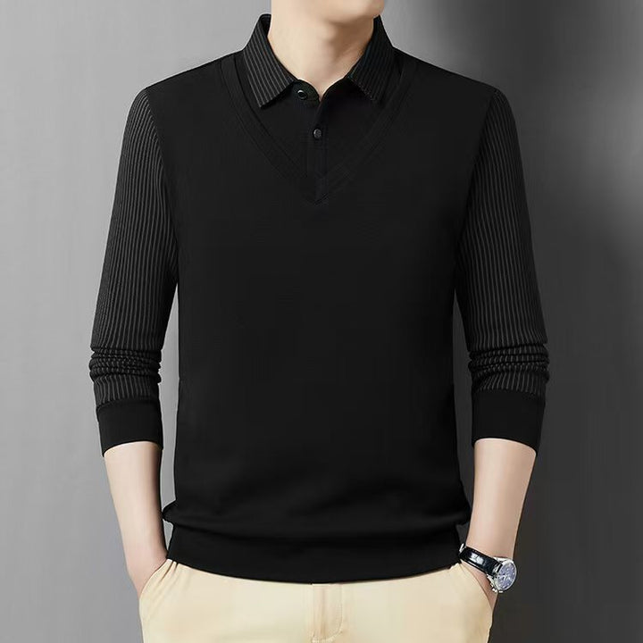 Conjunto de camisa de cuello a rayas