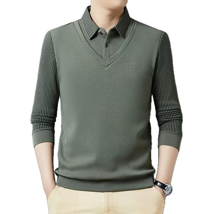 Conjunto de camisa de cuello a rayas