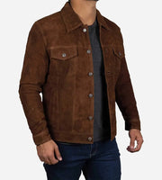 Chaqueta de cuero de gamuza