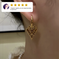 Pendientes con Diseño de Corazón Doble