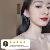 Elegantes pendientes coreanos de circonita