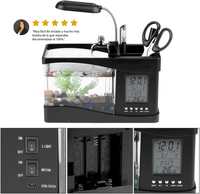 Acuario Recargable USB Multifuncional para pecera con función de Reloj