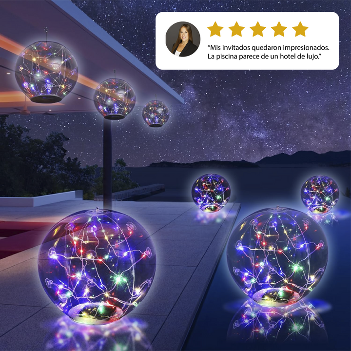 Luces flotantes para piscina alimentadas por energía solar
