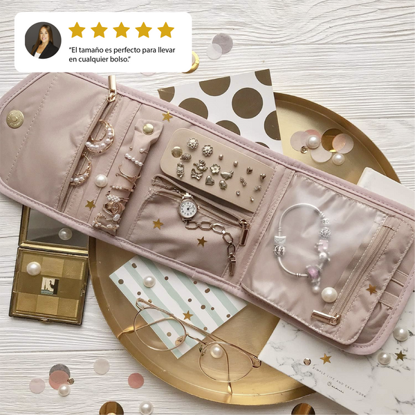 Estuche organizador de joyas de viaje