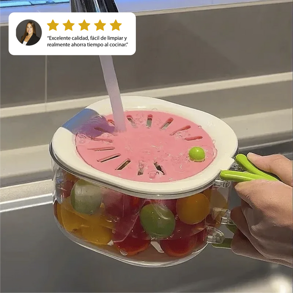 Cesta inteligente 2 en 1 para lavar y escurrir frutas