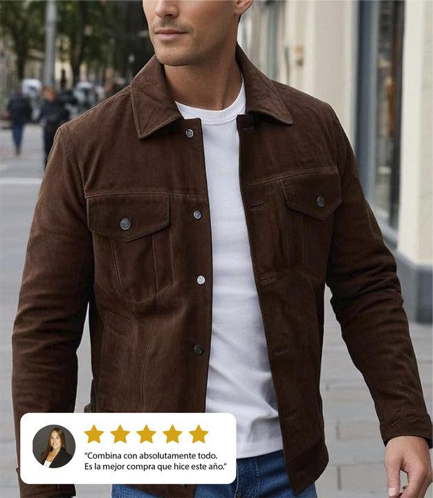 Chaqueta de cuero de gamuza