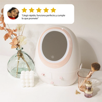 Organizador de maquillaje Flamingueo con luz LED y espejo
