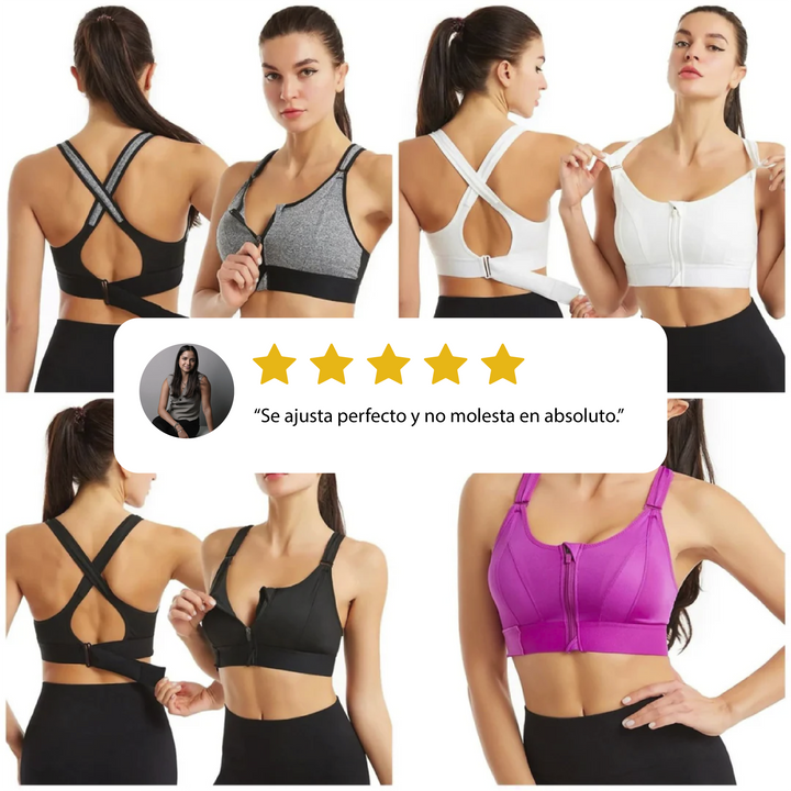 Sujetador Deportivo con Cremallera Frontal