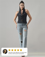 Jeans con diamantes Streetwear Vintage