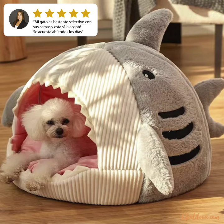 Cama para mascotas de tiburon