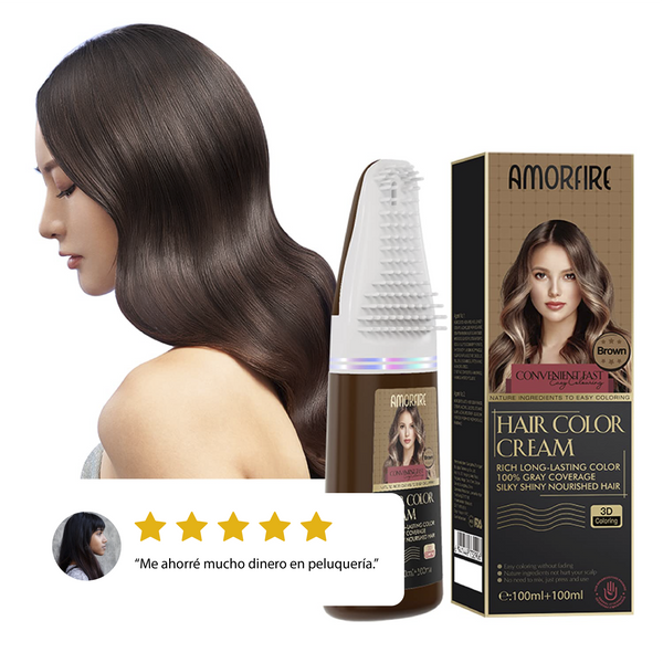 Tinte con  para el cabello castaño