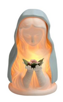 Lámpara de noche hecha a mano de resina con la oración de la Virgen María