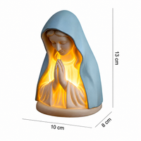 Lámpara de noche hecha a mano de resina con la oración de la Virgen María