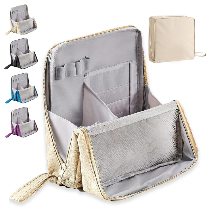 Organizador de maquillaje impermeable con compartimentos