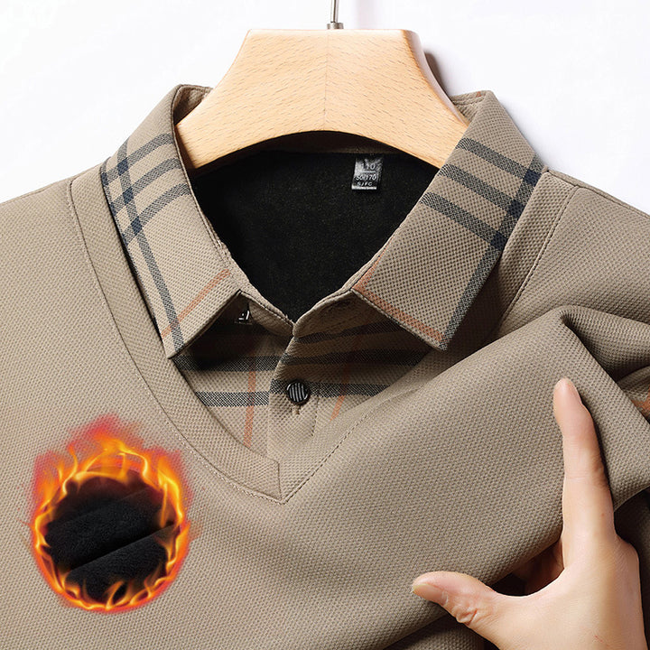 Conjunto de camisa de cuello a rayas