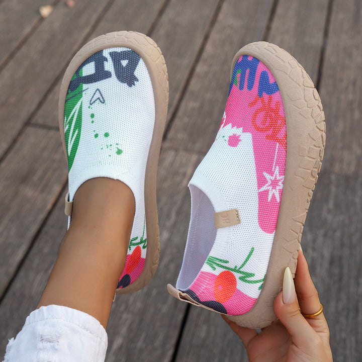 Zapatillas sin cordones con estampado artístico