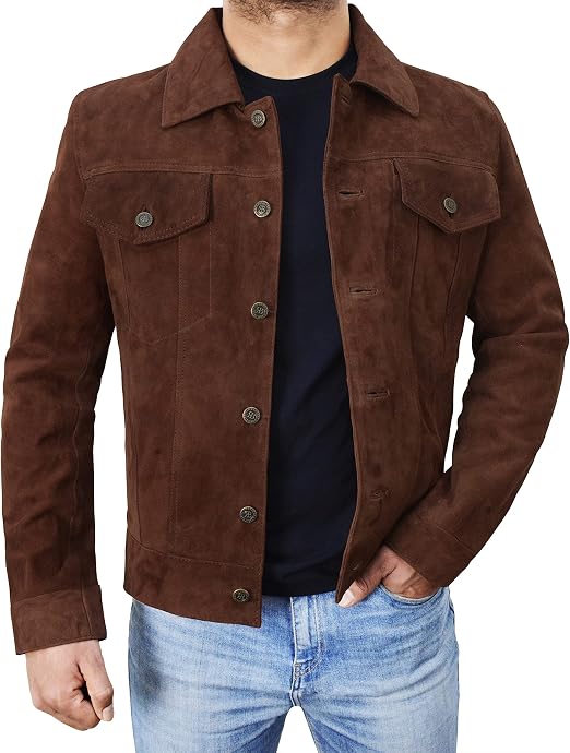 Chaqueta de cuero de gamuza