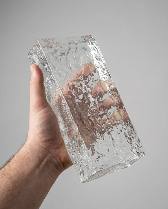 Ladrillo de vidrio macizo – Textura de hielo