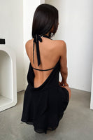 Minivestido plisado para mujer con espalda descubierta