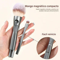 Set de brochas de maquillaje 4 en 1 con mango magnético