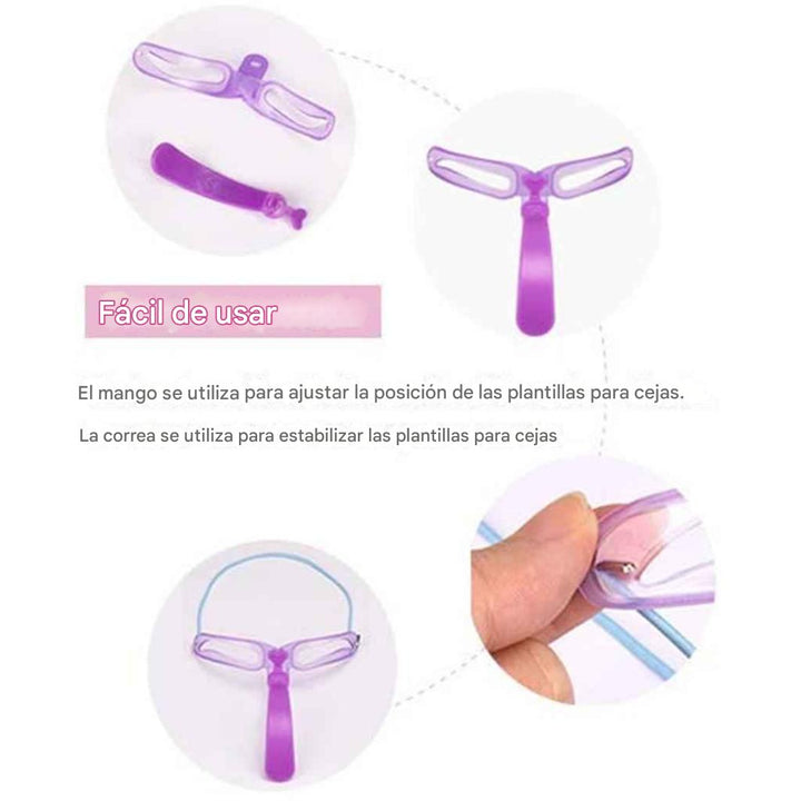 3 Plantillas para cejas 8 en 1
