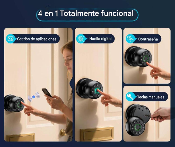 Cerradura de puerta con huellas dactilares
