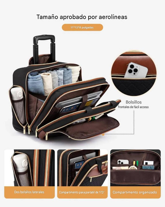 Bolso para portátil con ruedas para mujer