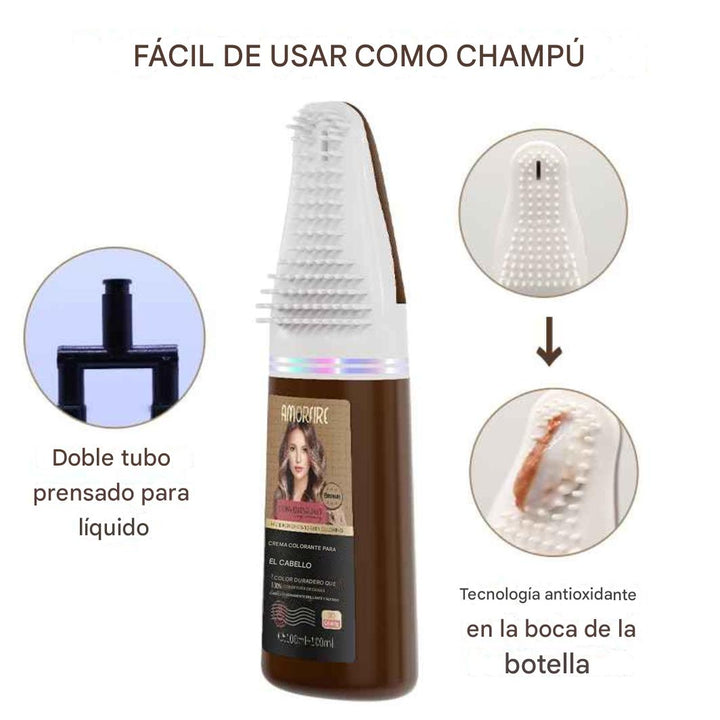 Tinte con  para el cabello castaño