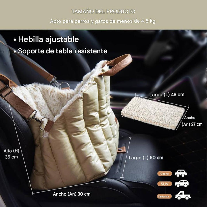 Asiento para carro, transportín y cama para mascotas