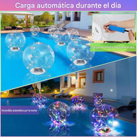 Luces flotantes para piscina alimentadas por energía solar