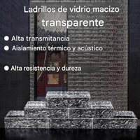 Ladrillo de vidrio macizo – Textura de hielo
