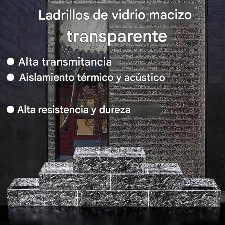 Ladrillo de vidrio macizo – Textura de hielo