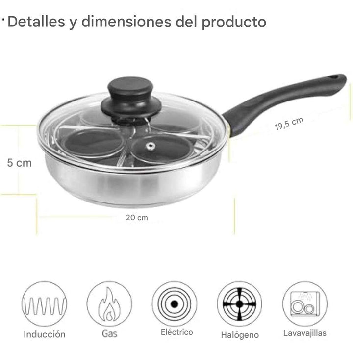 sartén pochadora de huevos