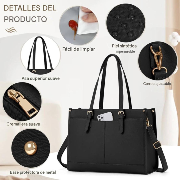Bolsa de cuero para portátil
