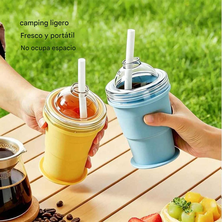 Vaso de Silicona Plegable para Hacer Bolas de Hielo 2 en 1