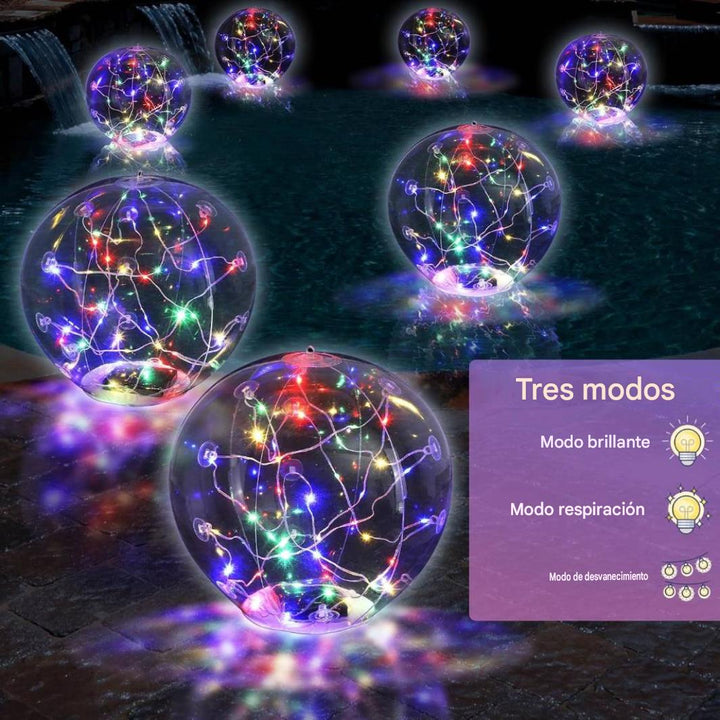 Luces flotantes para piscina alimentadas por energía solar