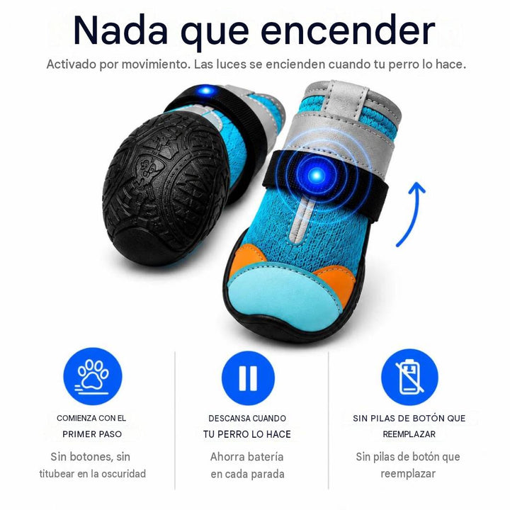 Zapatos transpirables con luz para perros y gatos