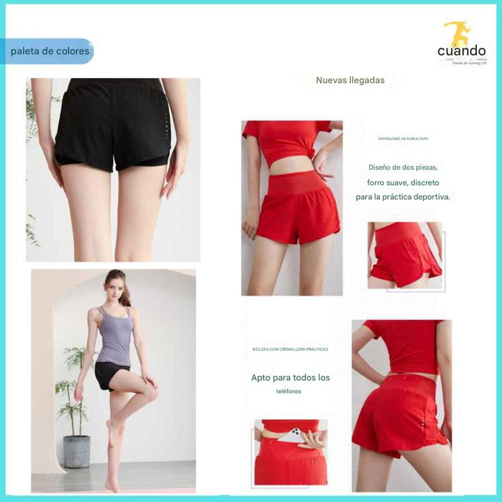 Short deportivo de mujer (doble capa)