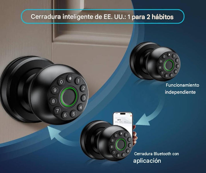 Cerradura de puerta con huellas dactilares
